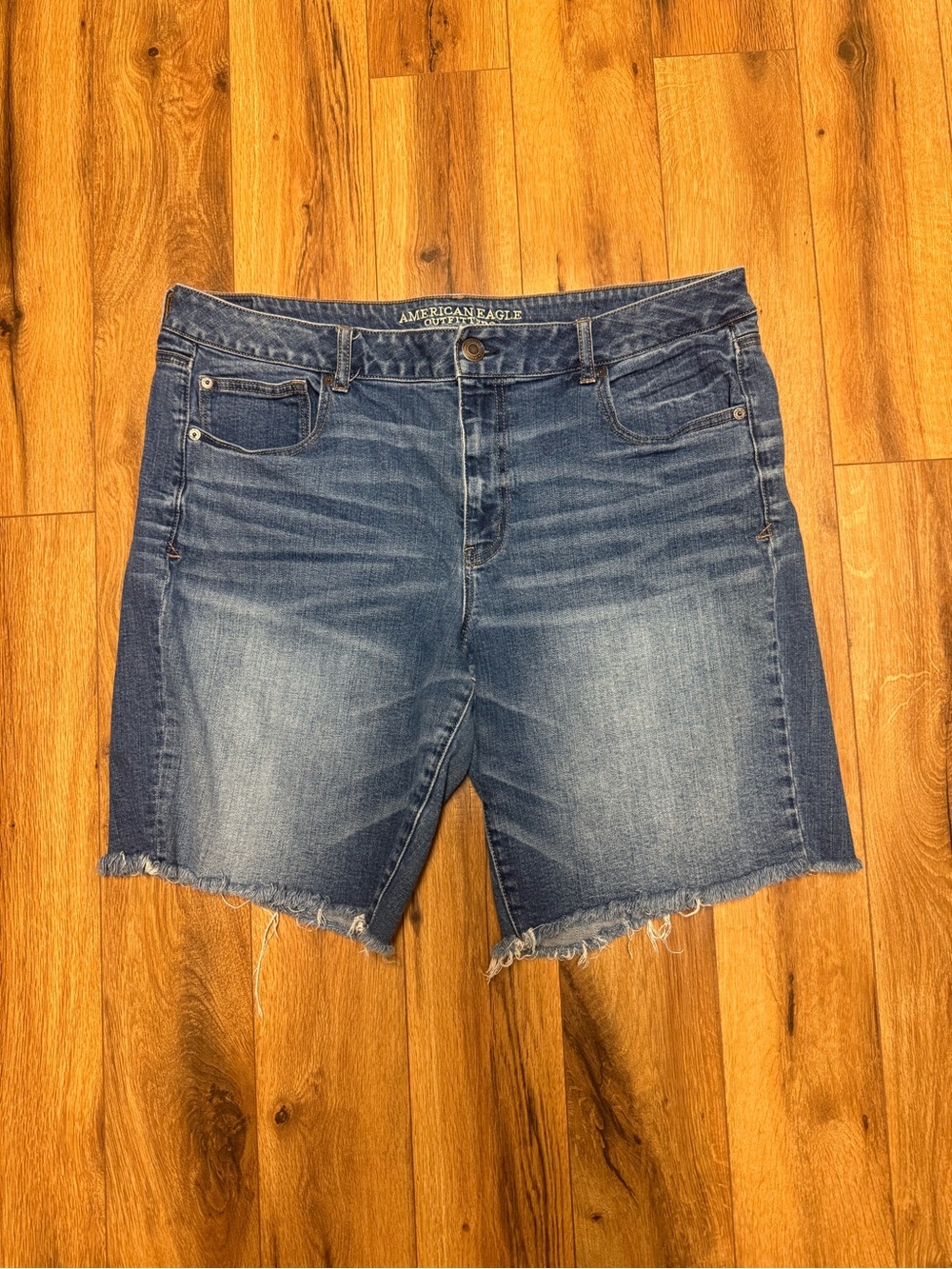 American Eagle Outfitters Blue Denim Slouchy Bermuda Shorts